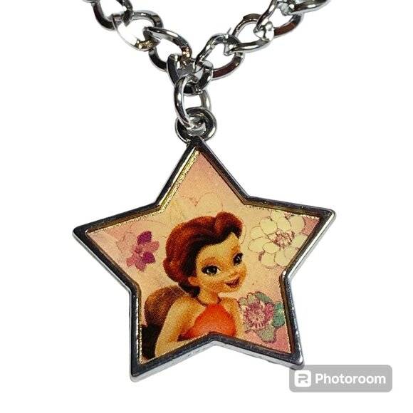 Vintage Disney Tinker Bell Rosetta Charm Bracelet Starter 8" Fairy Silver Tone - Picture 1 of 9
